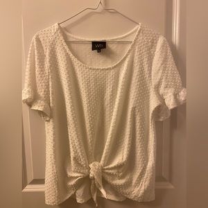 White W5 textured knotted top